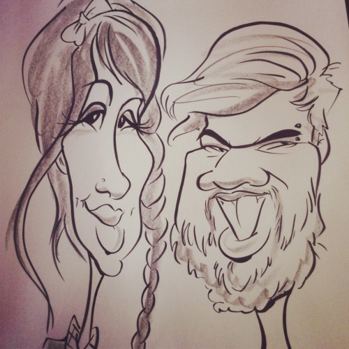 Bridal expo caricatures
